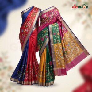 কাস্টম হ্যান্ড-পেইন্টেড শাড়ি