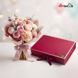 আর্টিফিসিয়াল ফ্লাওয়ার বুকে ও চকলেট বক্স কম্বো