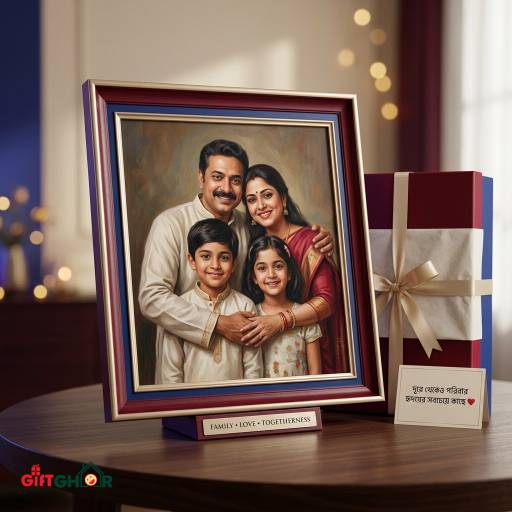 প্রবাসী কাস্টম ফ্যামিলি পোর্ট্রেট পেইন্টিং